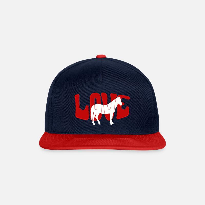 AIMER LES CHEVAUX - Casquette snapback - bleu marine/rouge