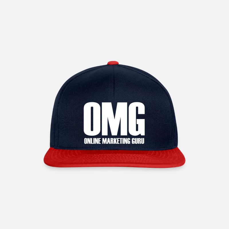 OMG Online Marketing Guru Geschenk Idee - Snapback Cap - Navy/Rot