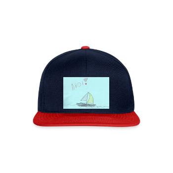 AHOI Shirt - Snapback Cap - Navy/Rot - Vorne