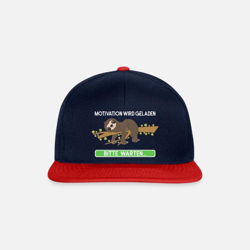 Sloth Faulenzer Süßes Faultier Geschenk - Snapback Cap - Navy/Rot