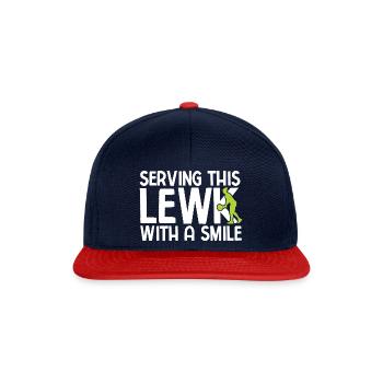 Tennisplatz Spruch Für Tennis - Snapback Cap - Navy/Rot - Vorne