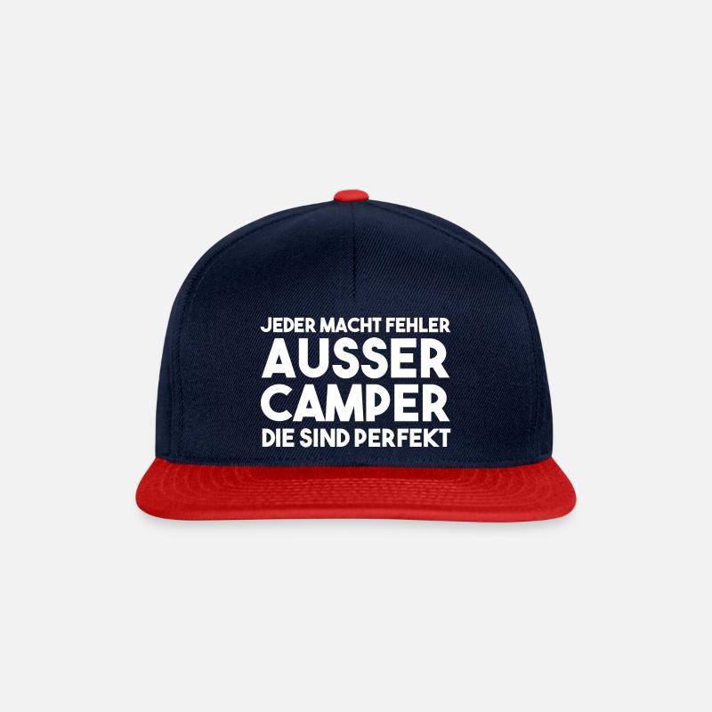 Wohnmobil Wohnwagen Caravan Camper Camping - Snapback Cap - Navy/Rot
