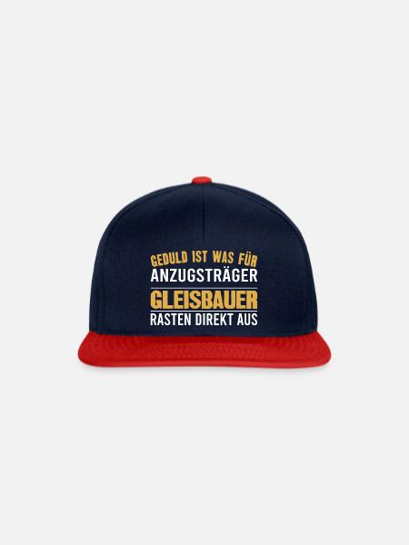 Gleisbauer Gleisbau Schienenarbeiter Geschenkidee - Snapback Cap - Navy/Rot