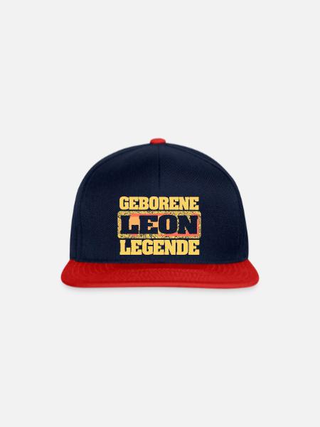Leon - Snapback Cap - Navy/Rot
