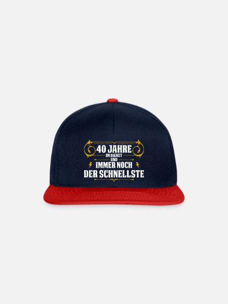 40 Jahre Im Dienst Und Immer Noch Der Schnellste - Snapback Cap - Navy/Rot