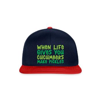 When Life Gives You Cucumbers, Make Pickles - Snapback Cap - navy/red - Front