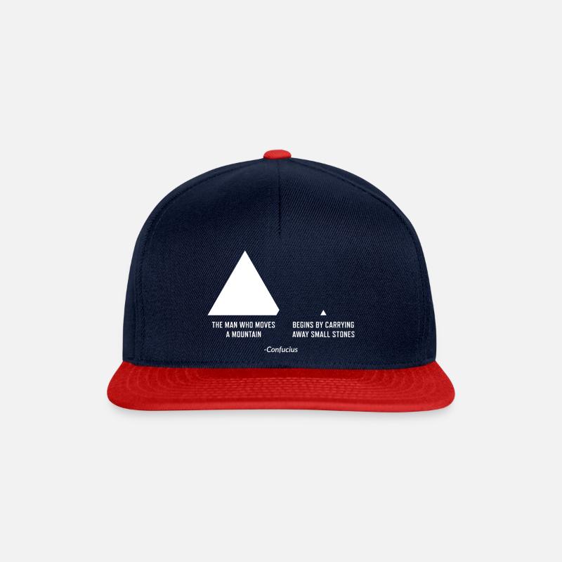 Man fängt klein an - Snapback Cap - Navy/Rot