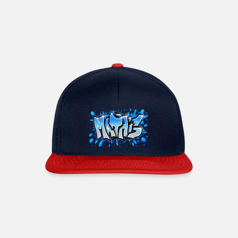 Mathis Graffiti sur casquette, tee-shirt, body ... - Snapback Cap - navy/red