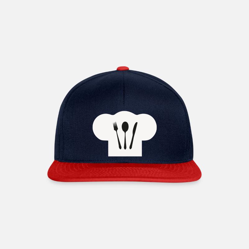 Kochmütze - Snapback Cap - Navy/Rot