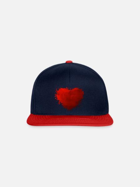 Herz paint - Snapback Cap - Navy/Rot