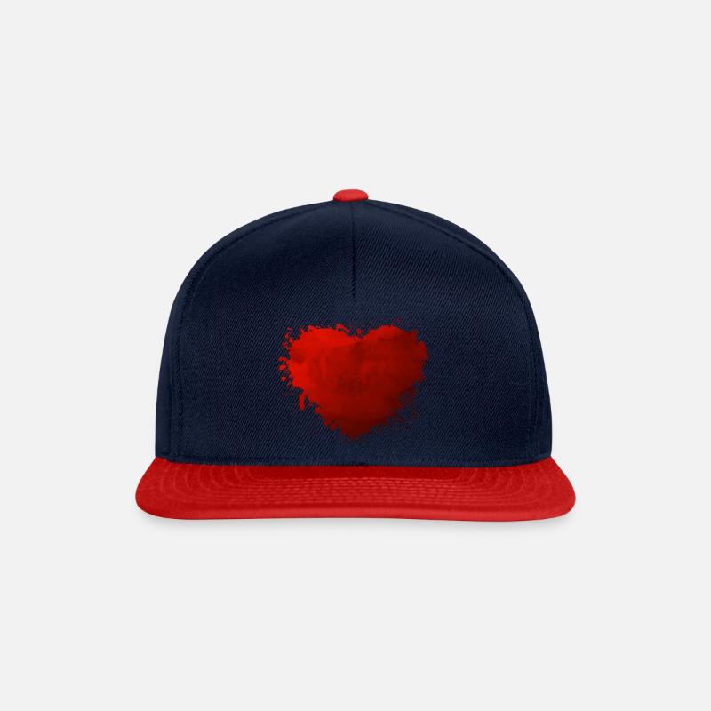 Herz paint - Snapback Cap - Navy/Rot