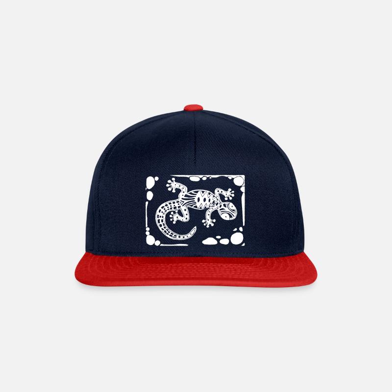 Salamander weiß - Snapback Cap - Navy/Rot