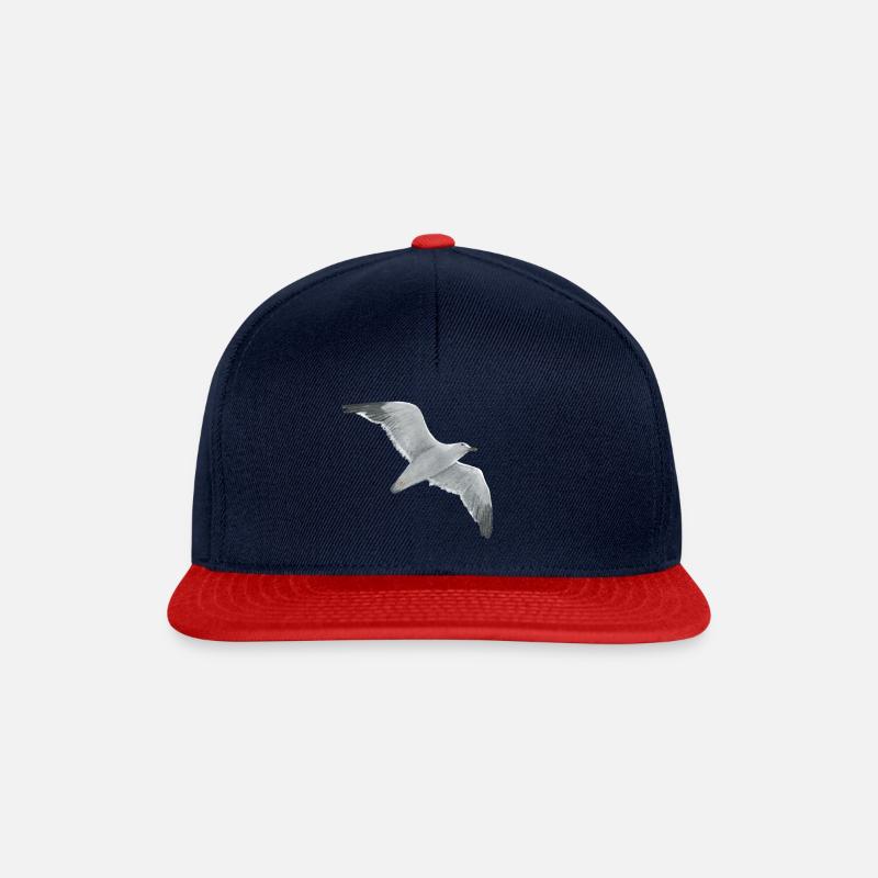 Soaring the seagull - Snapback Cap - navy/red