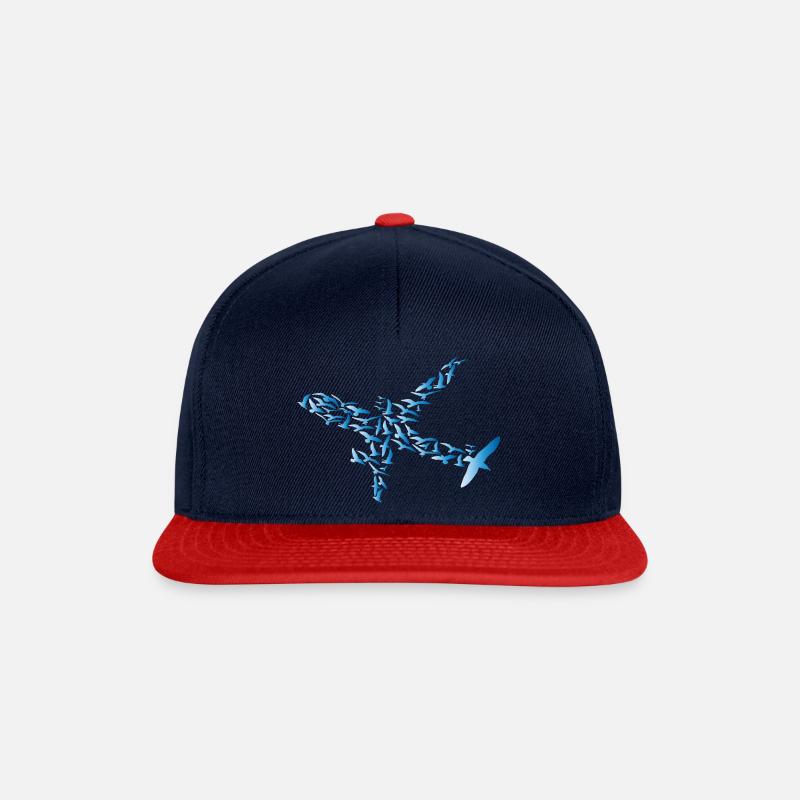 Bird Airplane Birds Fly Air Sky Blue - Snapback Cap - navy/red
