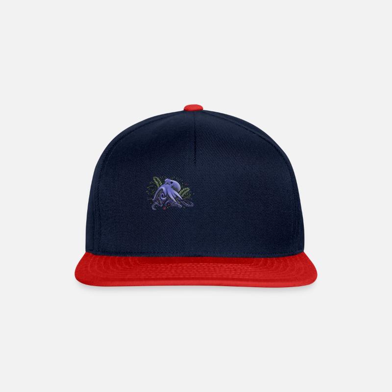 Octopus - Sous la mer - Casquette snapback - bleu marine/rouge