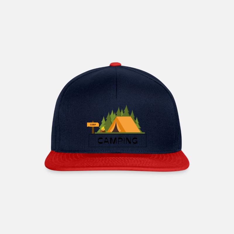 Conception de camping - Casquette snapback - bleu marine/rouge