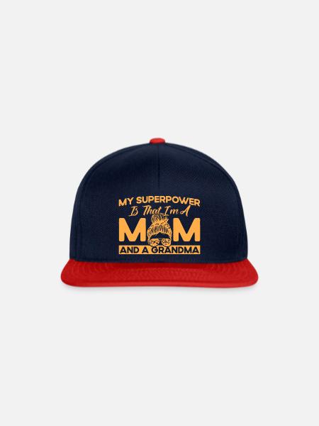 Meine Superkraft Mutter & Großmutter Geschenk - Snapback Cap - Navy/Rot