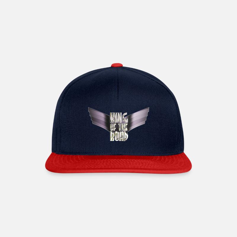 Roi De La Route Acier Blanc - Casquette snapback - bleu marine/rouge