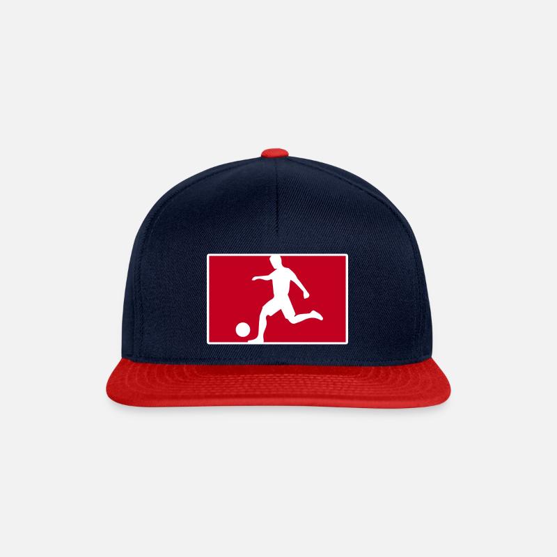 fodbold logo - Snapback Cap - marineblå/rød