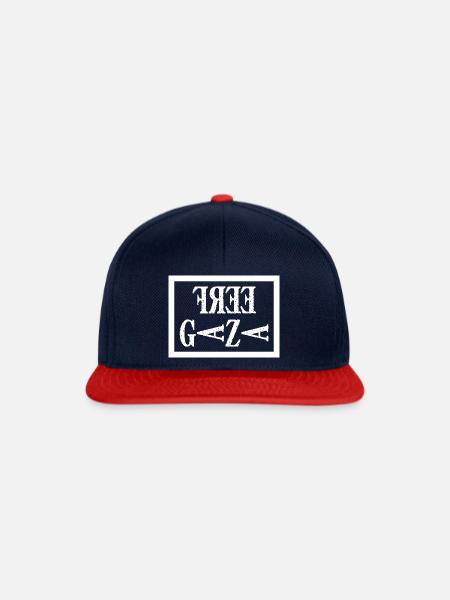 Weiß Free Gaza Rechteck Geschenk Palästina - Snapback Cap - Navy/Rot