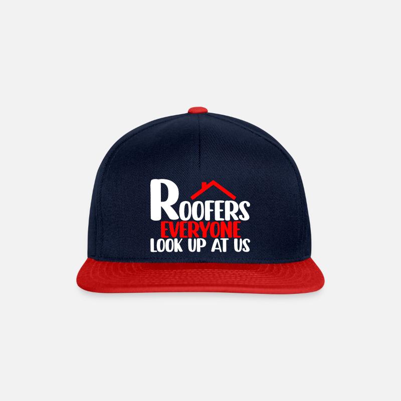 Roofers Everyone Look Up At Us 4 - Snapback Cap - Navy/Rot