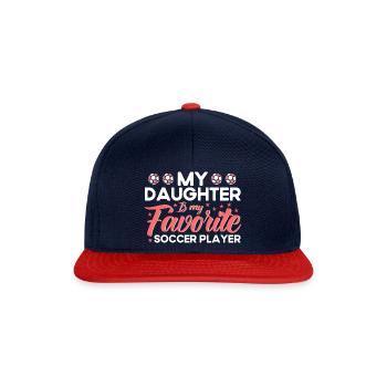 Football Mama Mère Fille Cadeau - Casquette snapback - bleu marine/rouge - Devant