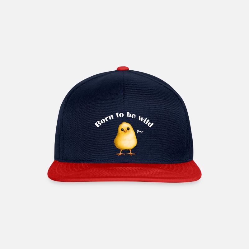 Poussin sauvage blanc - Casquette snapback - bleu marine/rouge