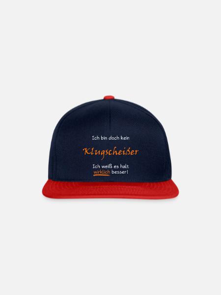 Klugscheißer Geschenk für Besserwisser Nörgler - Snapback Cap - Navy/Rot