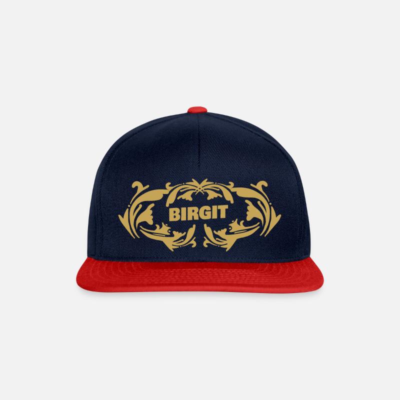 Birgit - Snapback Cap - Navy/Rot