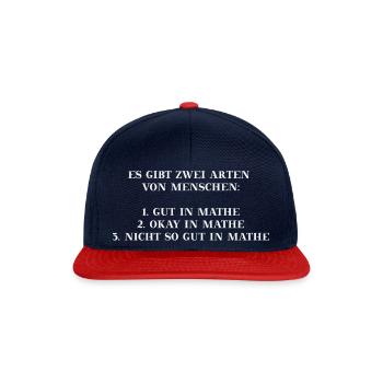 Mathe Mathematik lustig witzig Geschenkidee Humor - Snapback Cap - Navy/Rot - Vorne