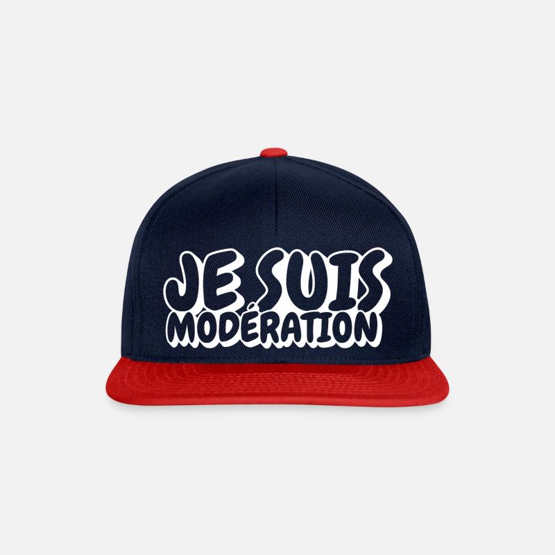 Je suis modération - Casquette snapback - bleu marine/rouge