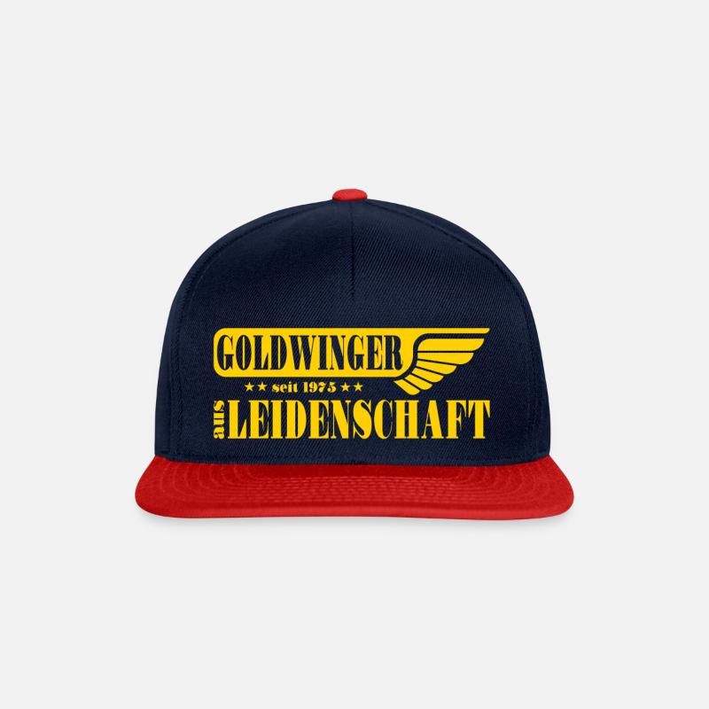 Motorrad Biker Goldwing Goldwinger Leidenschaft - Snapback Cap - Navy/Rot