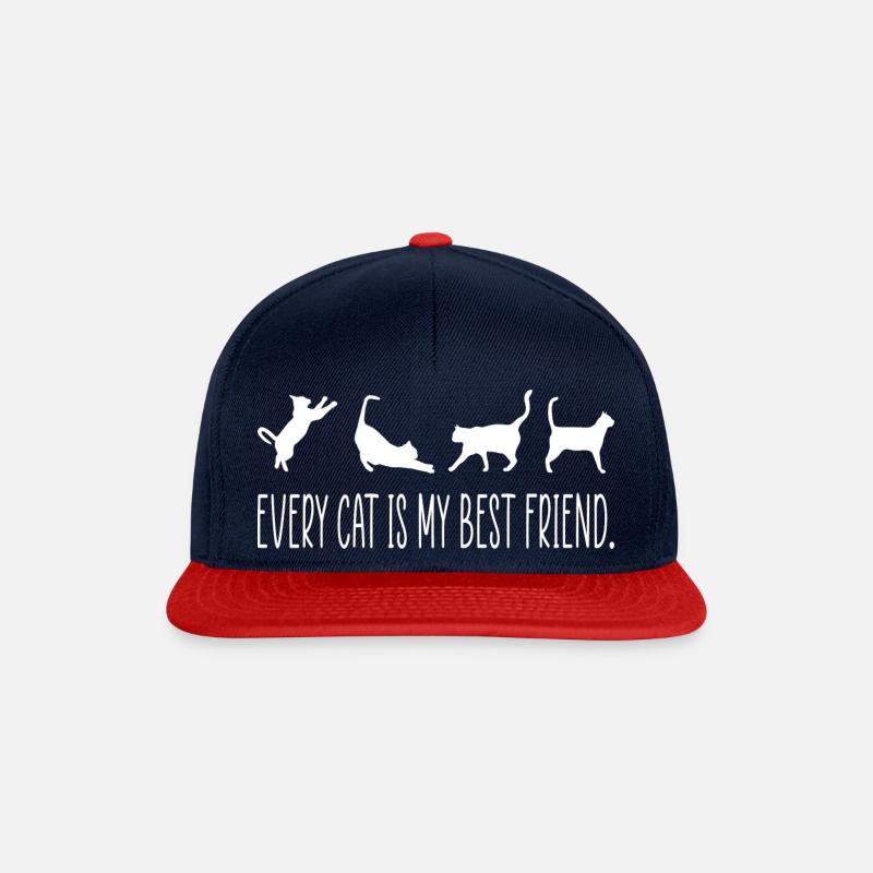 Katze Katzen Cooler Spruch - Snapback Cap - Navy/Rot