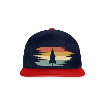 Woodland cadeau rétro Vintage arbre - Casquette snapback - bleu marine/rouge - Devant