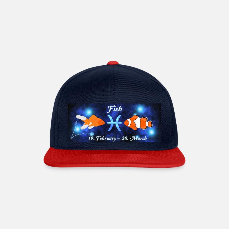 Sternzeichen Fische, Sternenbild, Astrologie, - Snapback Cap - Navy/Rot