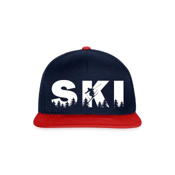 Ski. Ski Sports d’hiver - Casquette snapback - bleu marine/rouge - Devant
