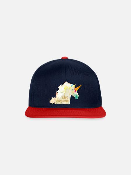 Shit-happens! - Snapback Cap - Navy/Rot