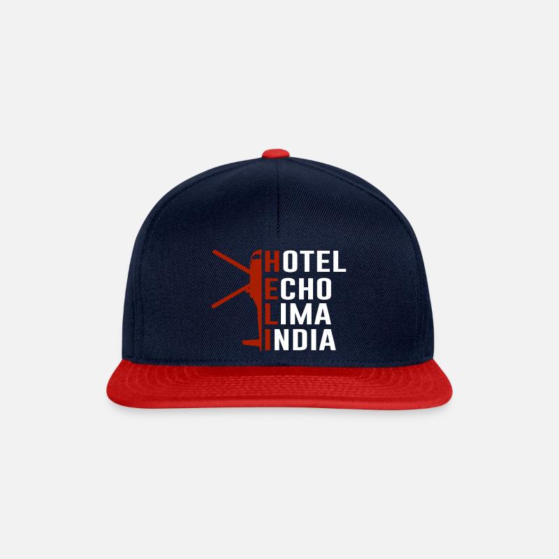 Helikopter Hubschrauber Vintage helicopter - Snapback Cap - Navy/Rot