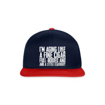I'm Aging Like A Fine Cigar 2 - Snapback Cap - navy/red - Front