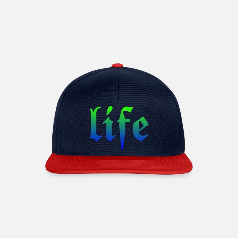 life - Snapback Cap - Navy/Rot