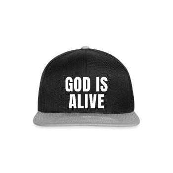 Dieu est vivant - Citations chrétiennes - Casquette snapback - noir/gris - Devant