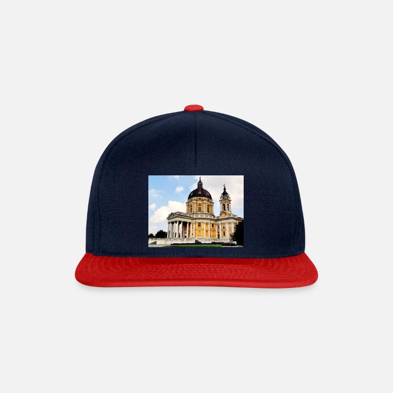 Basilica di Superga, eine Barockkirche in Turin - Snapback Cap - Navy/Rot