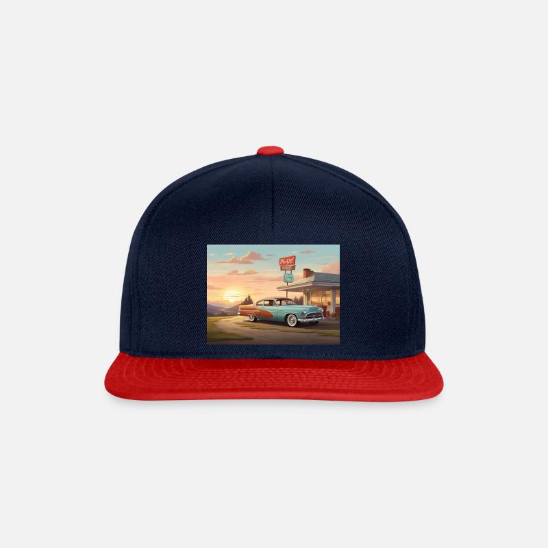 Road Trip. - Snapback Cap - Navy/Rot