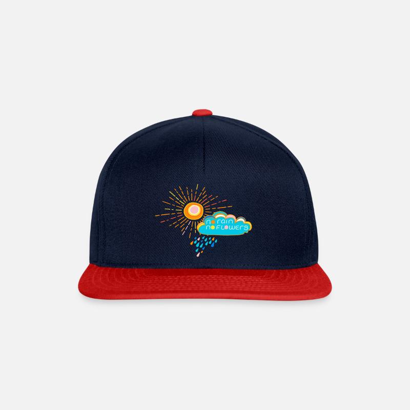 No rain no flowers - Snapback Cap - navy/red