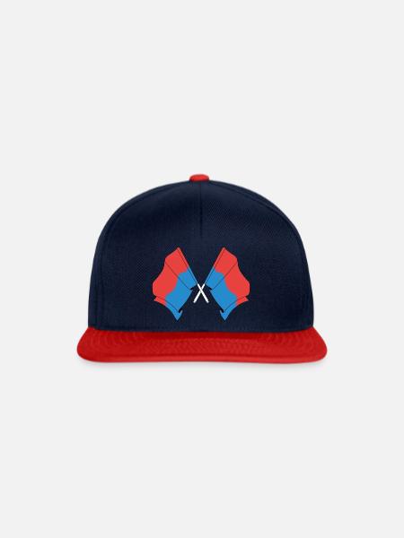 Zwei Flaggen Tessin Schweiz - Snapback Cap - Navy/Rot