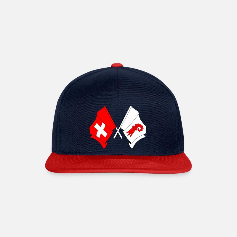 Flagge Schweiz, Baselland - Snapback Cap - Navy/Rot
