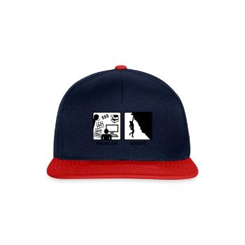 Climbing solves problems - Snapback Cap - navy/red - Front