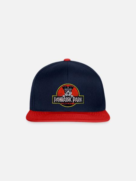 Lustiger Jack Russel Liebhaber Pawrassic Park Hündchen - Snapback Cap - Navy/Rot