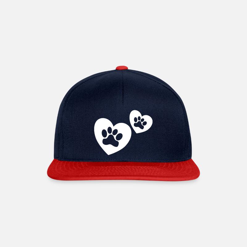 Herzschlag Hund Dog Frequenz Puls EKG - Snapback Cap - Navy/Rot