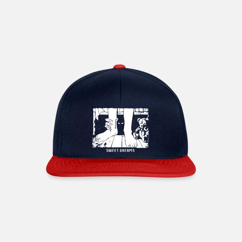 Monster Under The Bed Horror Weird Nightmare - Snapback Cap - navy/red